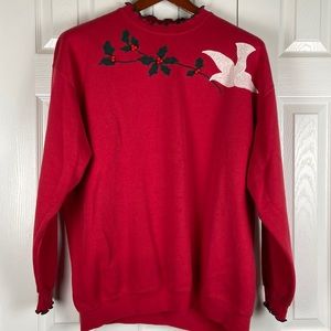 Lee heavy weight ugly vintage Christmas dove grandma sweater Womens XL